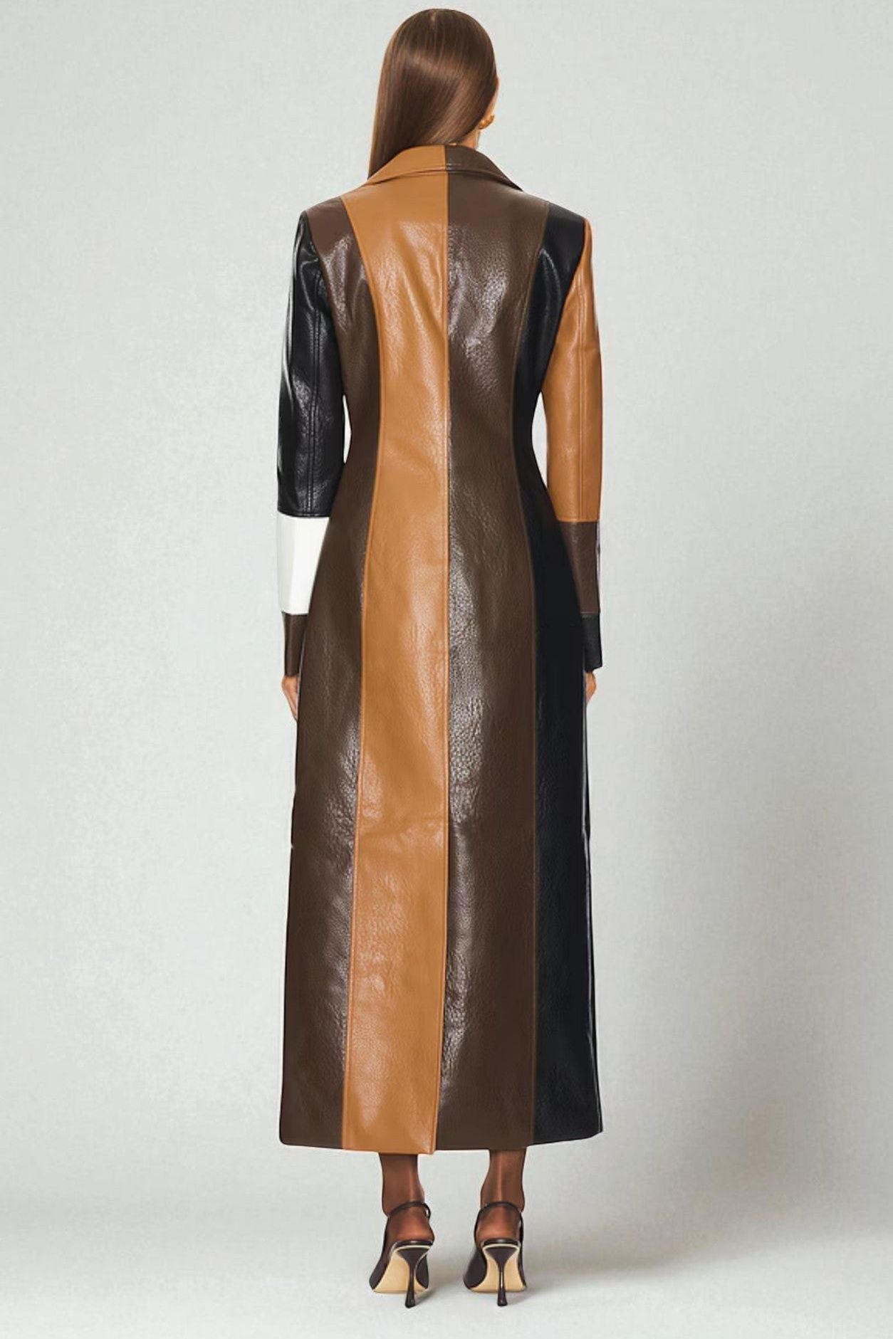 Rosaline | Mosaic Leather Coat
