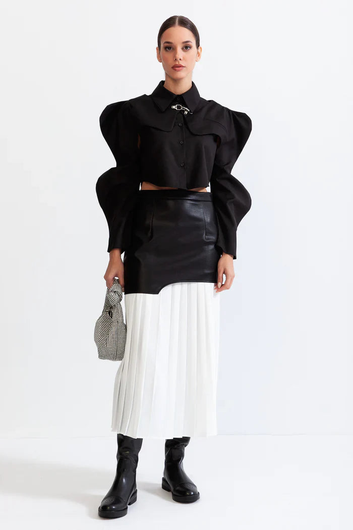 LONG SLEEVE BUTTERFLY SHIRT - BLACK