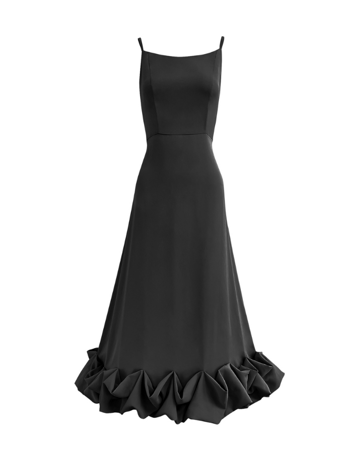 flounce bustier midi dress LILOU FLOUNCE BUSTIER RUFFLE MAXI DRESS