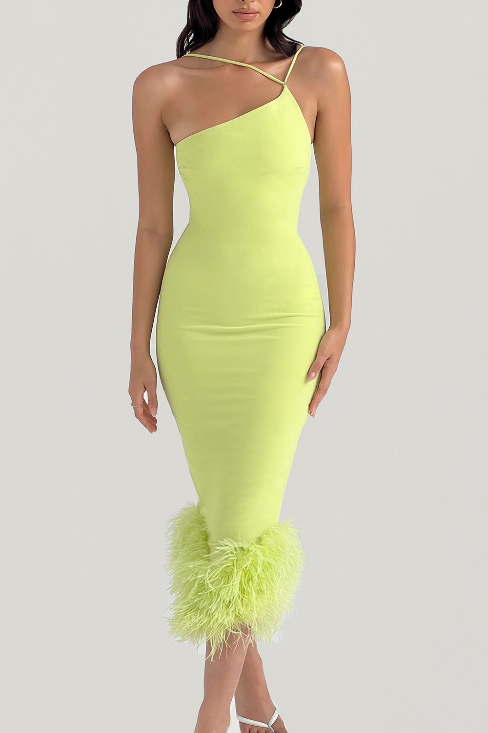 ALESSIA LIME MIDI DRESS - Light green