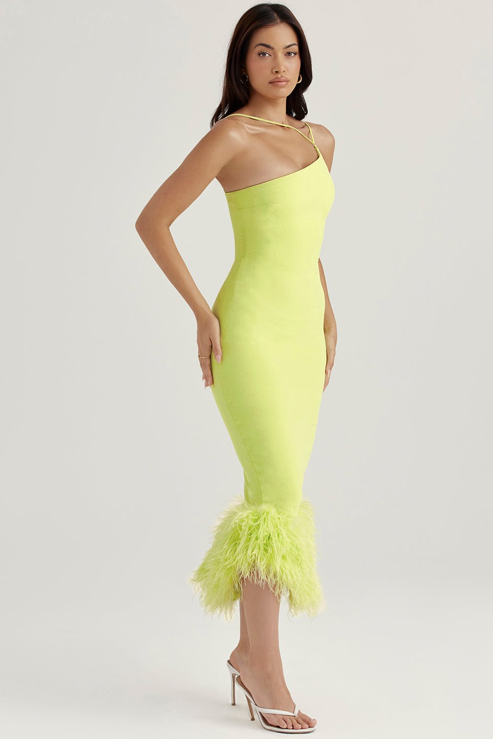 ALESSIA LIME MIDI DRESS - Light green