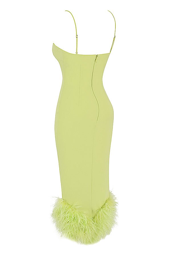 ALESSIA LIME MIDI DRESS - Light green