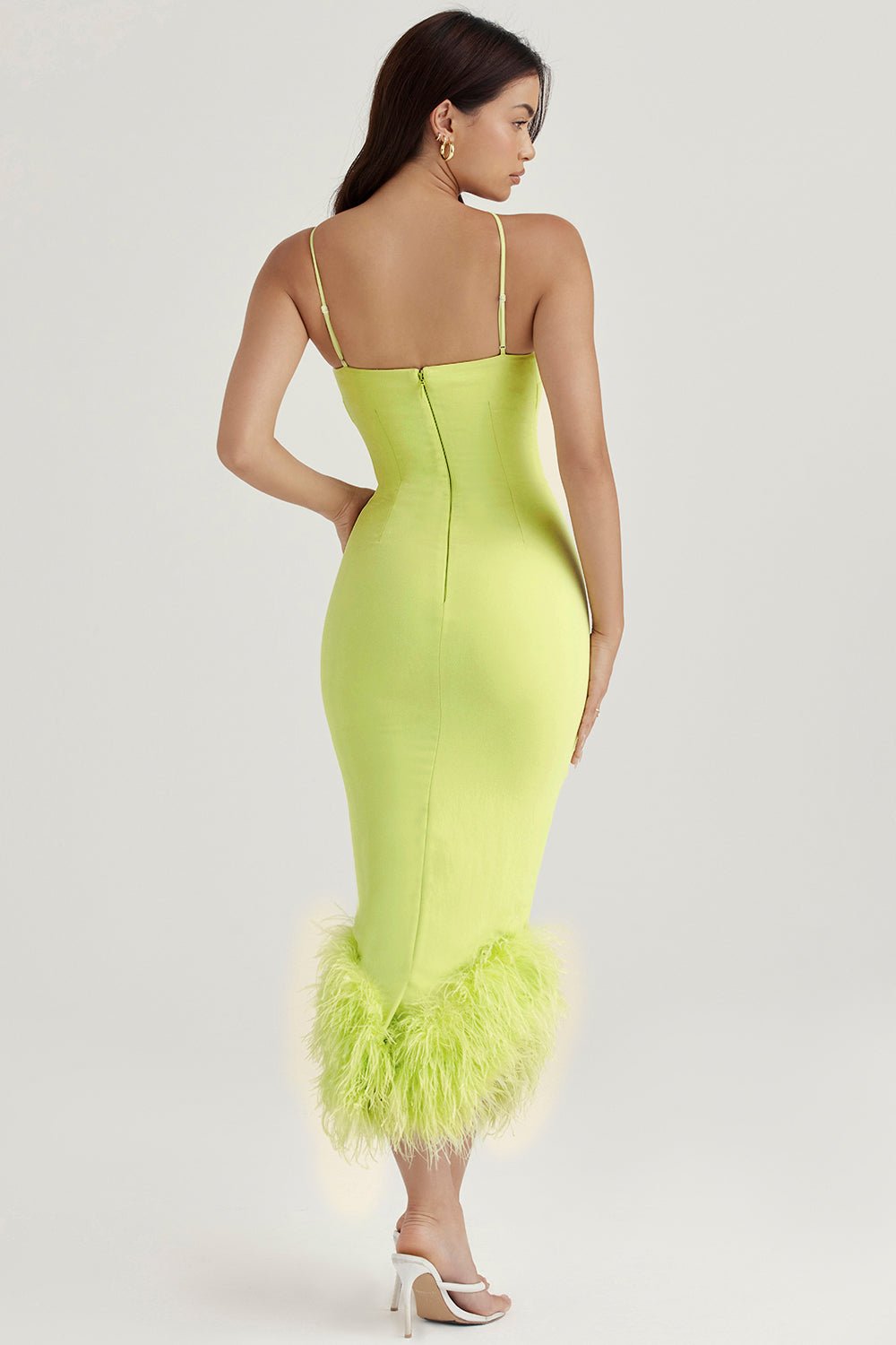 ALESSIA LIME MIDI DRESS - Light green