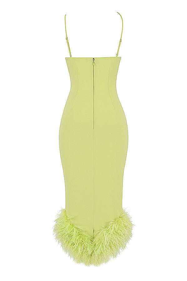 ALESSIA LIME MIDI DRESS - Light green