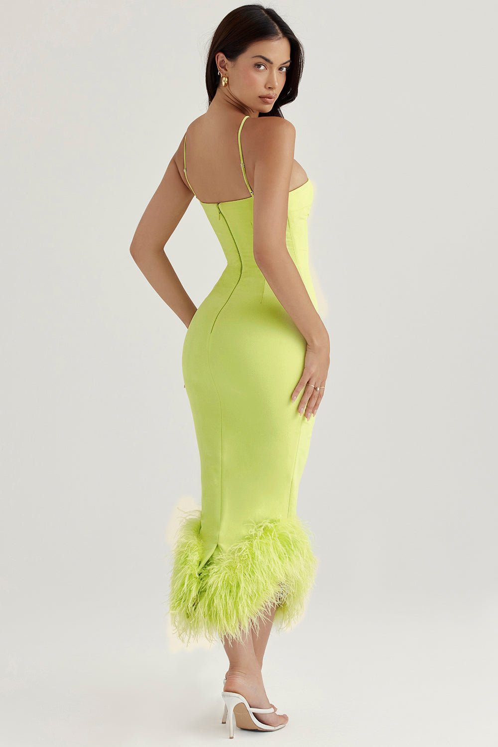 ALESSIA LIME MIDI DRESS - Light green
