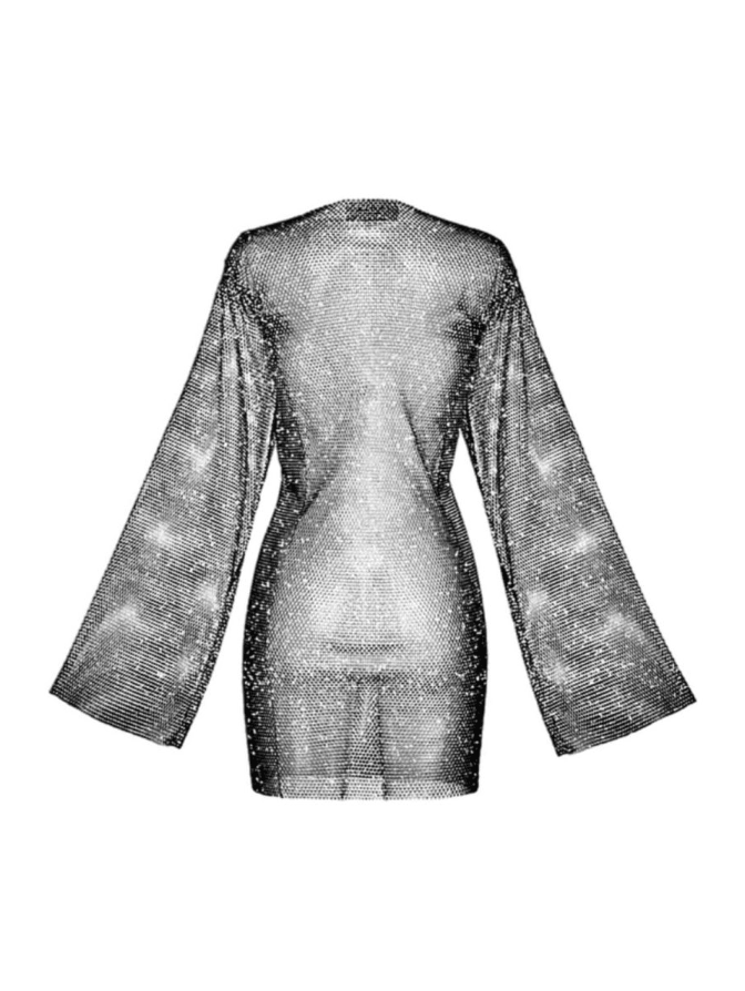 MONACO RHINESTONE EMBELLISHED MINI DRESS - Jet Black