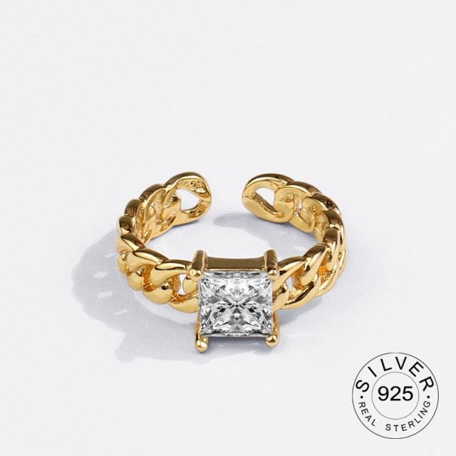 AVA CRYSTAL CLEAR SOUL RING - Gold