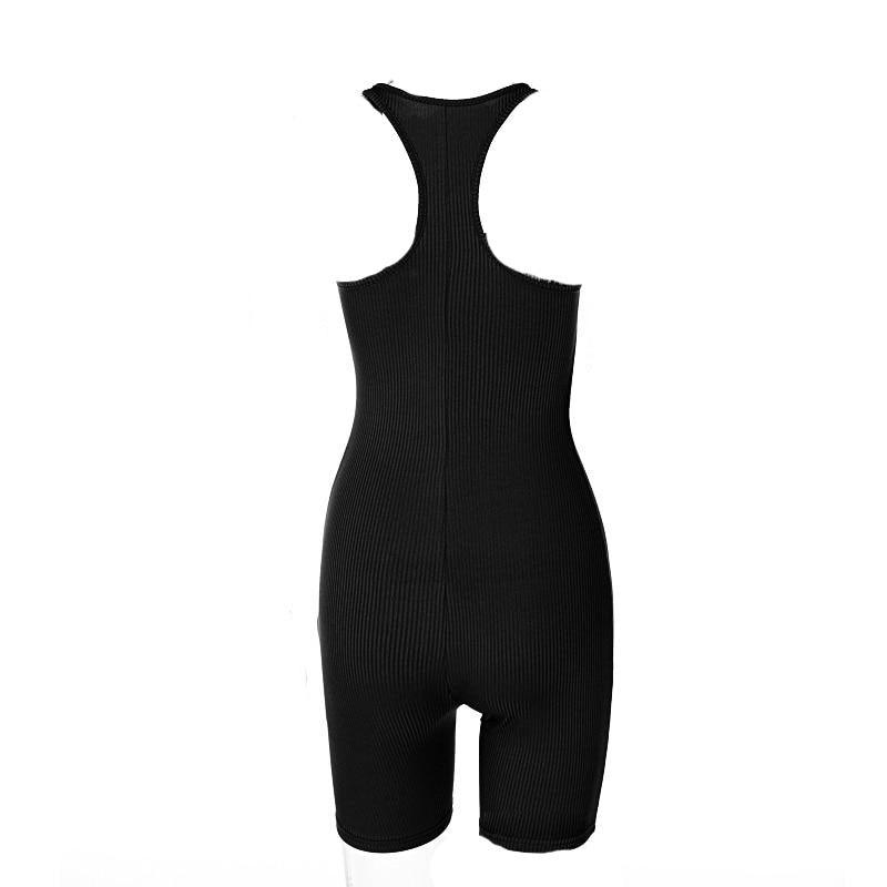 BEYONCE PRO ROMPER BIKER SHORTS BODYSUIT - Black