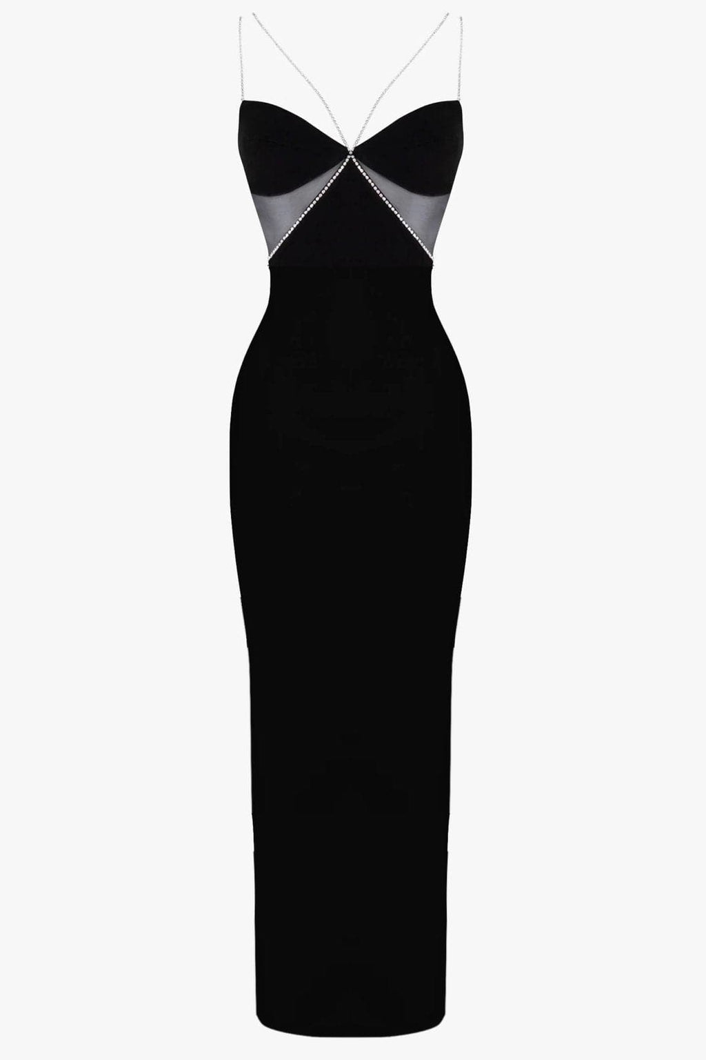 black diamante strap cutout mini dress BLACK DIAMANTE STRAP CUTOUT MAXI DRESS- Black