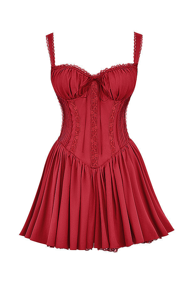 PIETRA CORSET MINI DRESS - Red
