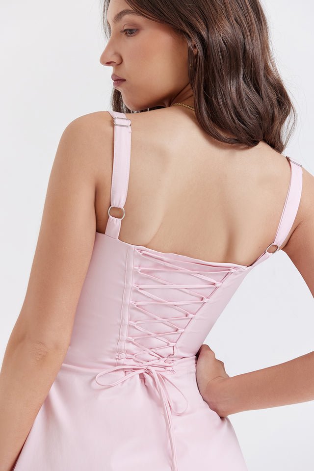 CARLOTTA BABY PINK CORSET MINI DRESS - Light Pink