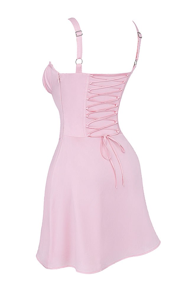 CARLOTTA BABY PINK CORSET MINI DRESS - Light Pink