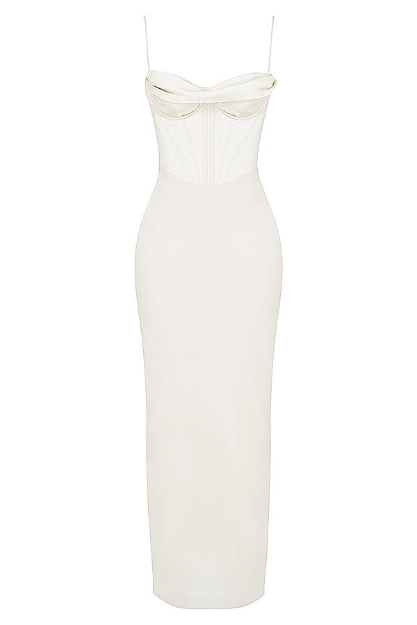 CHARMAINE IVORY Corset Maxi Dress - White