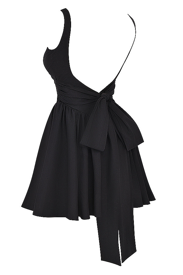 FLORIANNE BOW MINI DRESS - Black