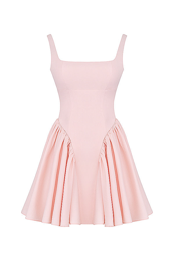 FLORIANNE BOW MINI DRESS - Light pink