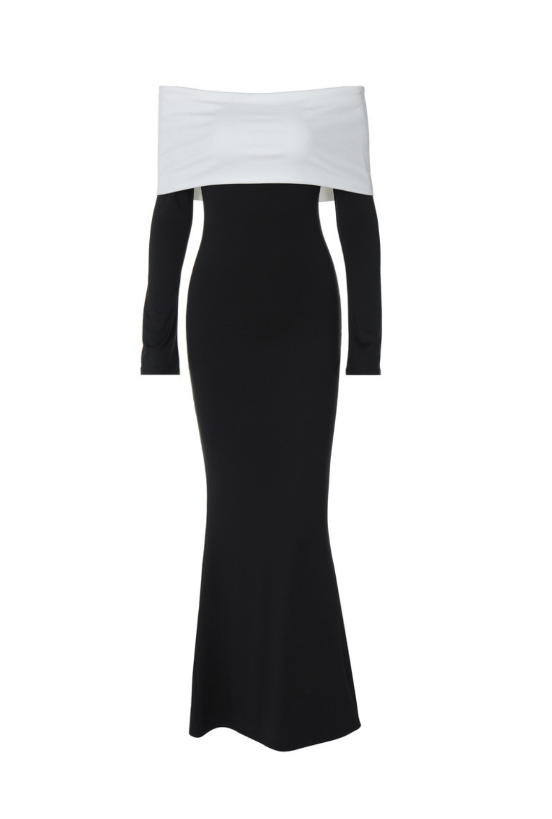 EMILION BLACK CLASSY OFF SHOULDER MAXI DRESS - Black