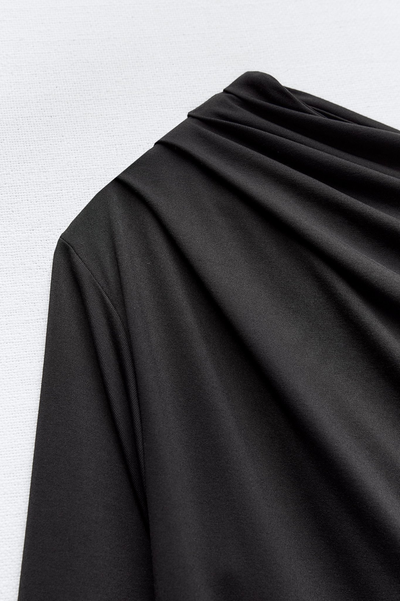 EVA LONG ASYMMETRIC POLYAMIDE MAXI DRESS -Black