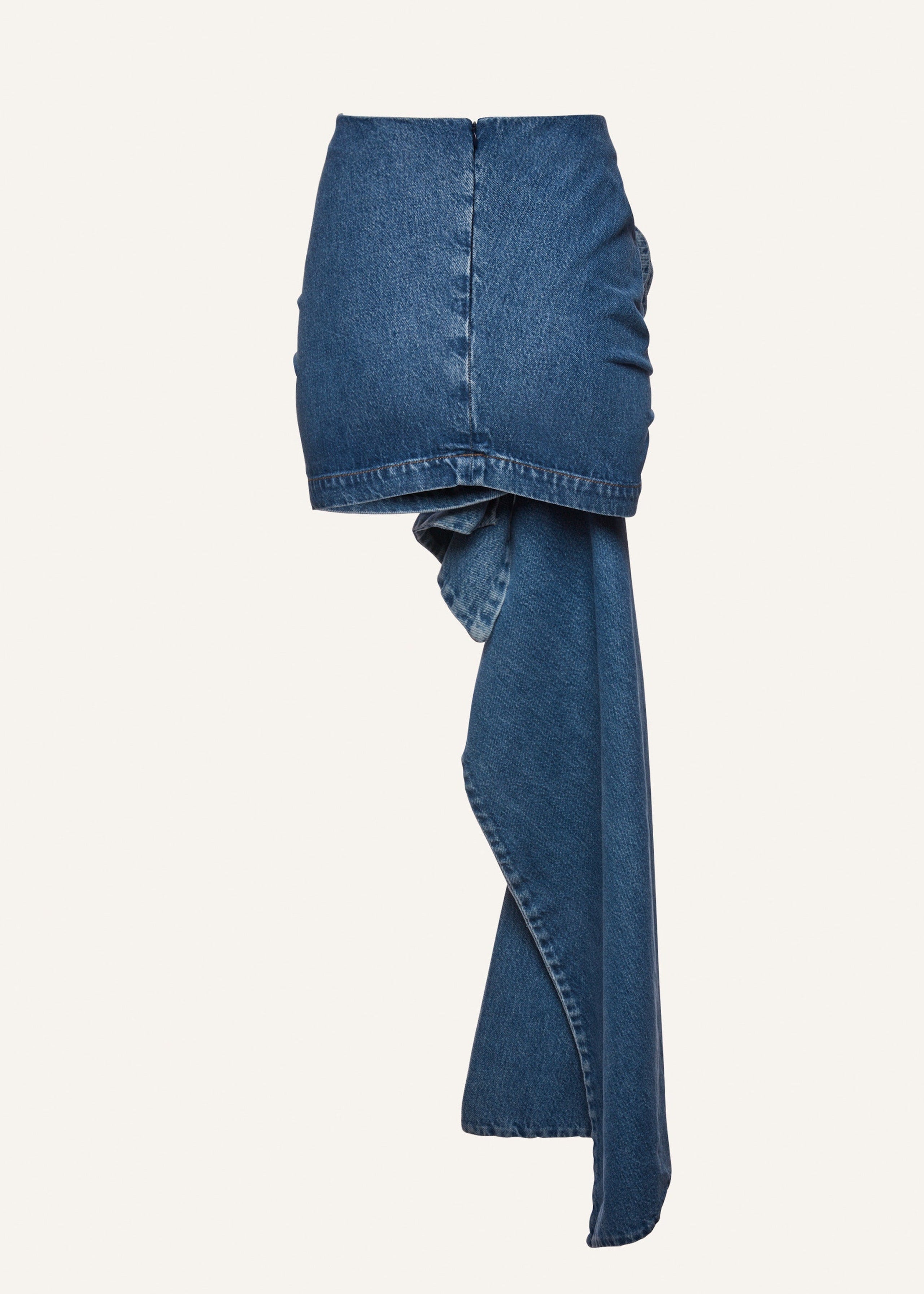 ROSALINE ROSE SASH DENIM MINI SKIRT - Dark Blue