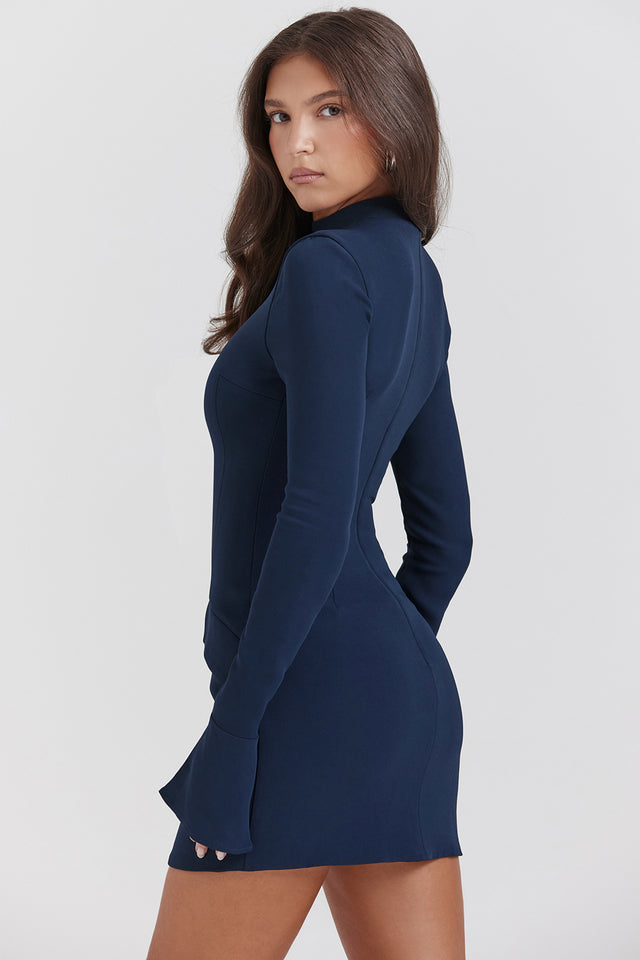 MAHALIA NAVY MINI DRESS - Navy Blue