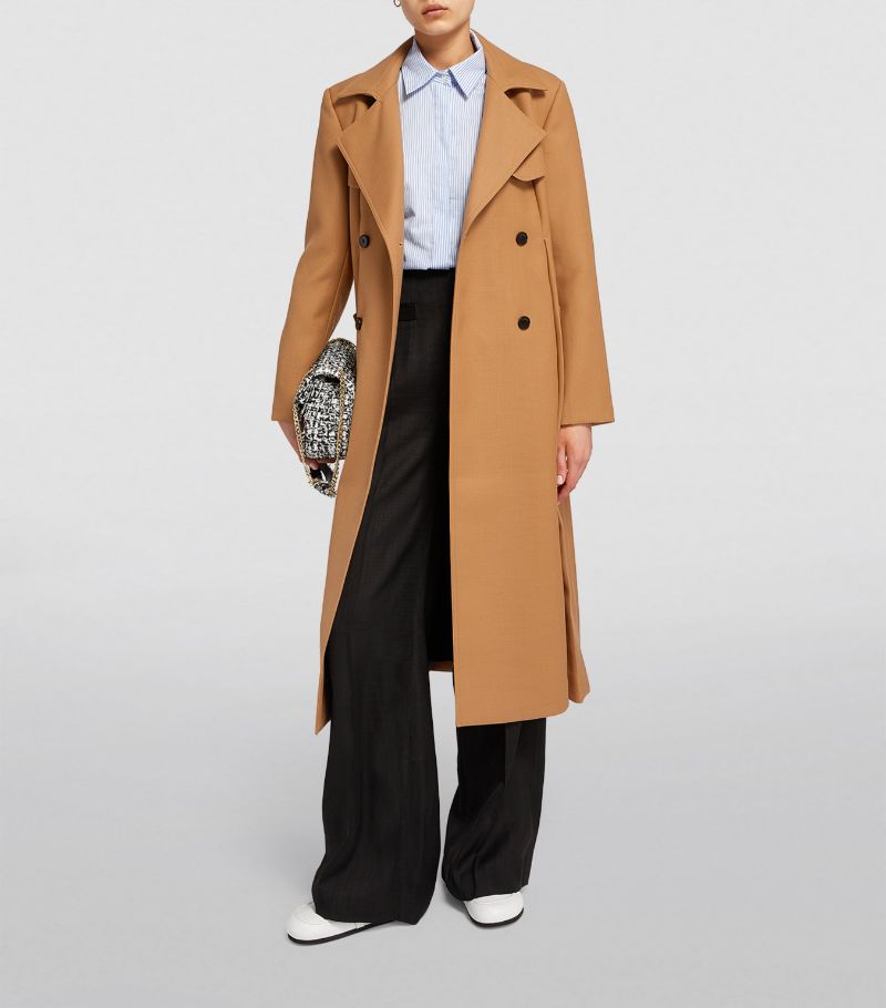 SANDRO Wool-Blend Trench Coat