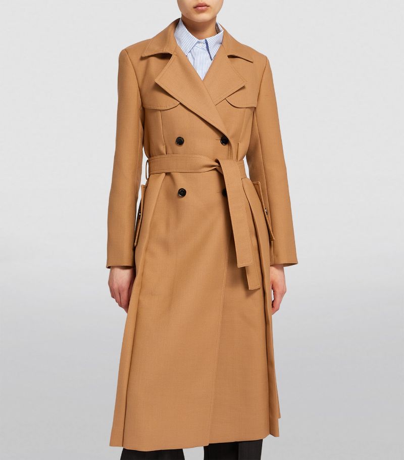 SANDRO Wool-Blend Trench Coat