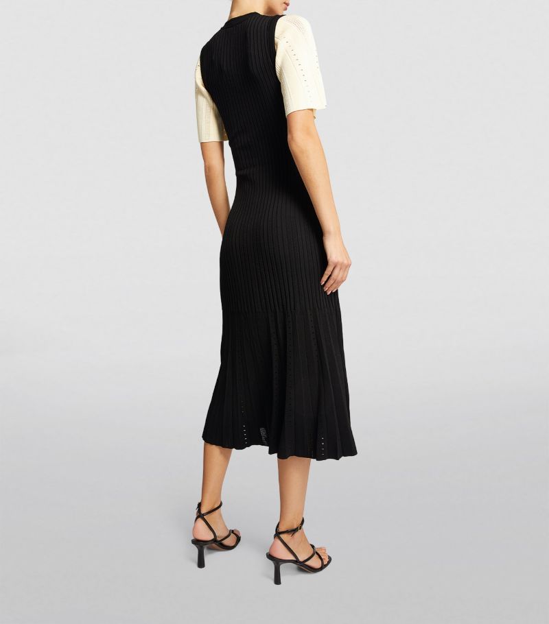SANDRO Ribbed Midi Dress