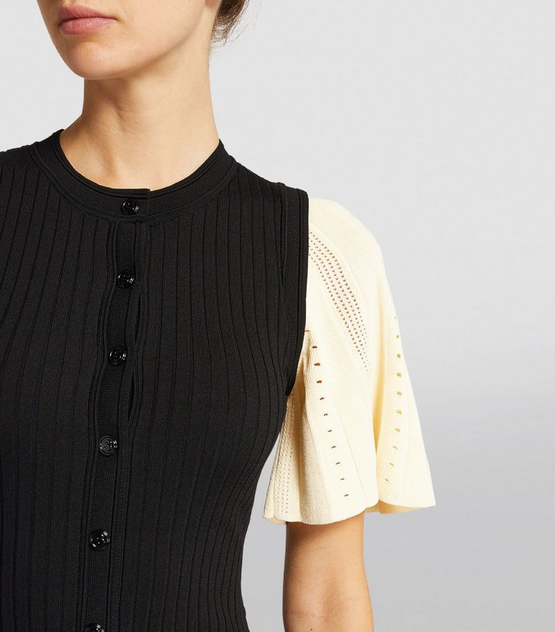 SANDRO Ribbed Midi Dress