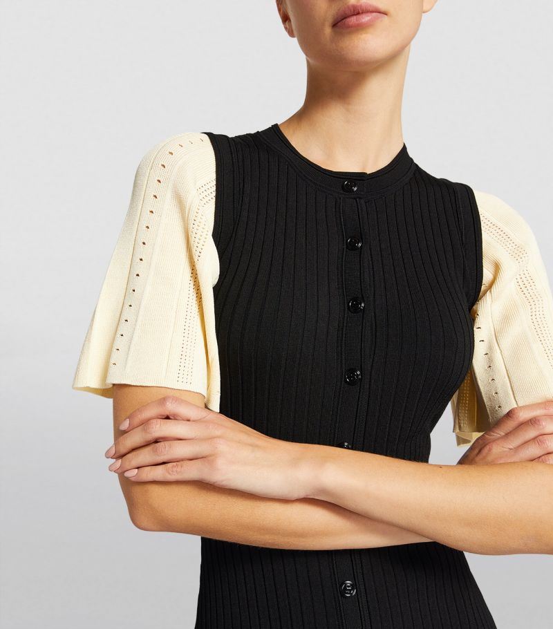 SANDRO Ribbed Midi Dress