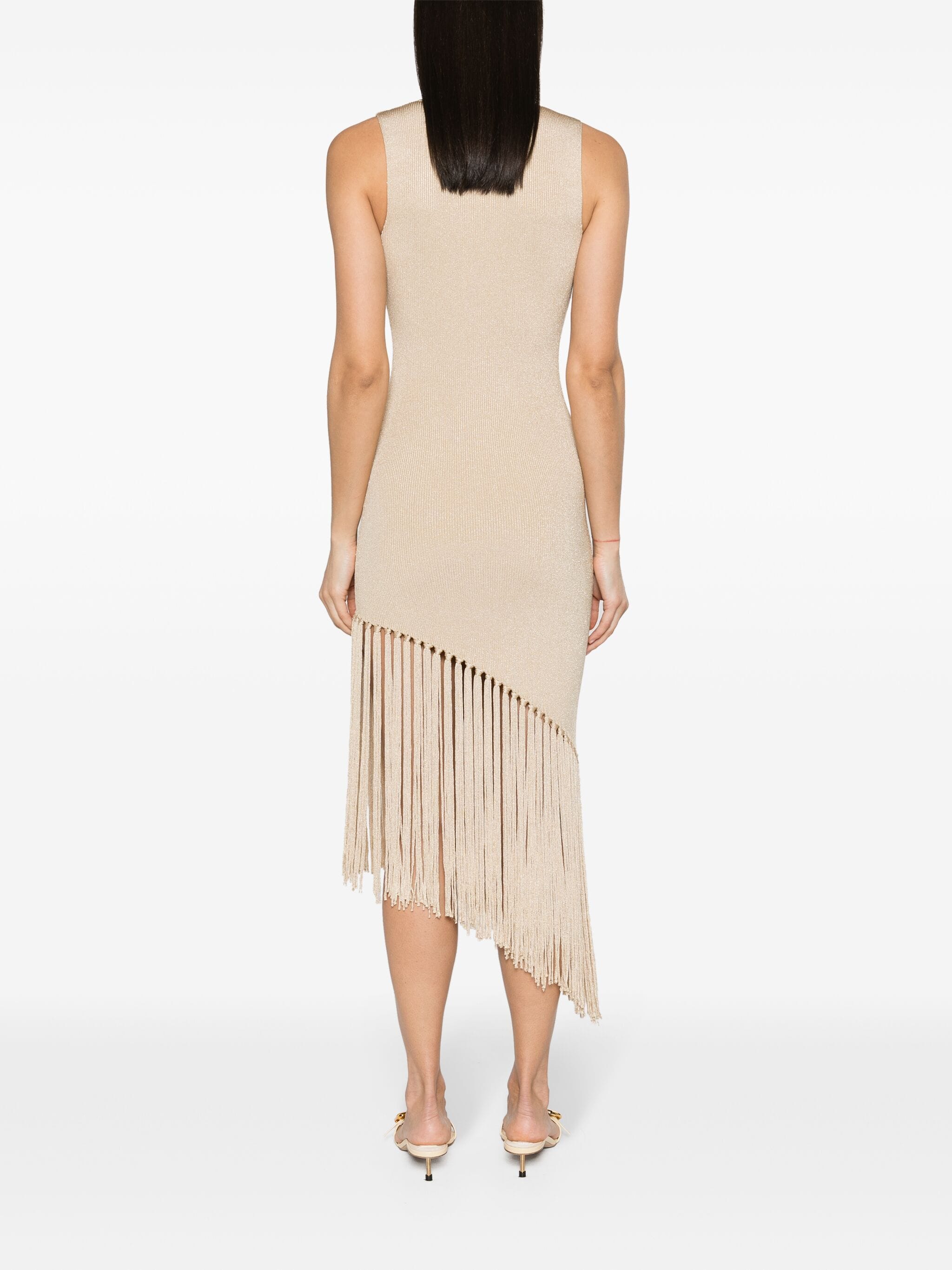 OUT OF STOCK SANDRO fringed knitted midi dress