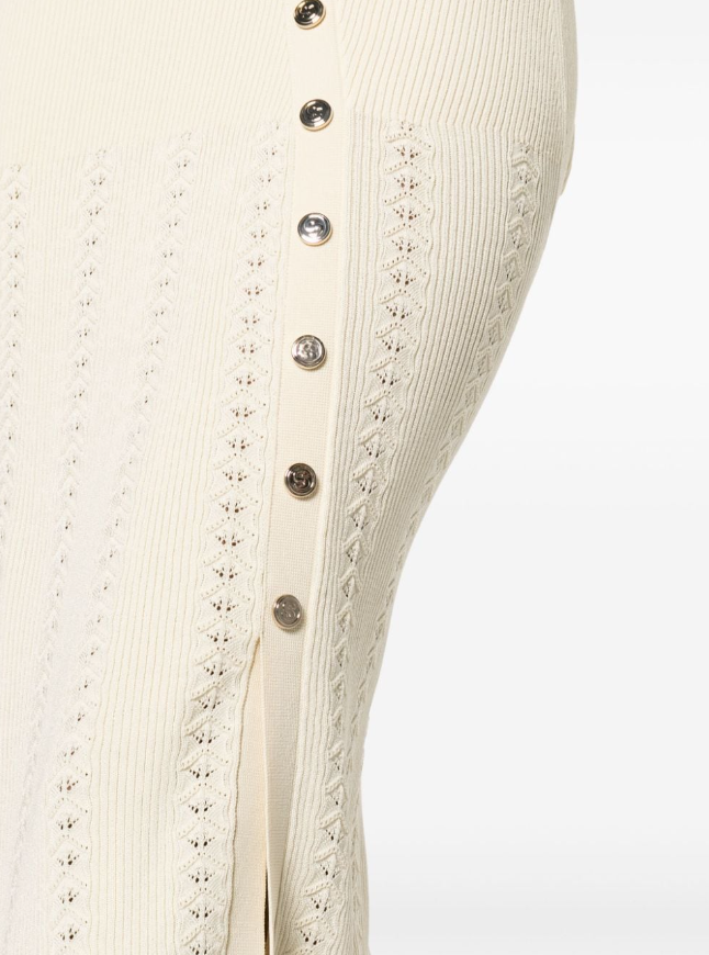 SANDR Rib-Knit Midi Dress - Beige