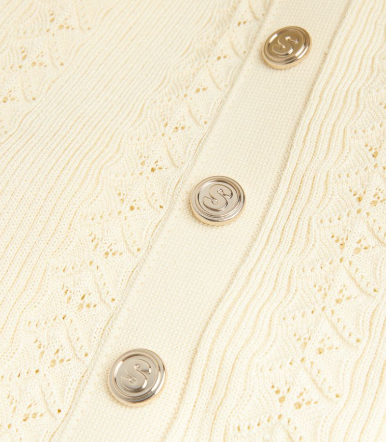 SANDR Rib-Knit Midi Dress - Beige