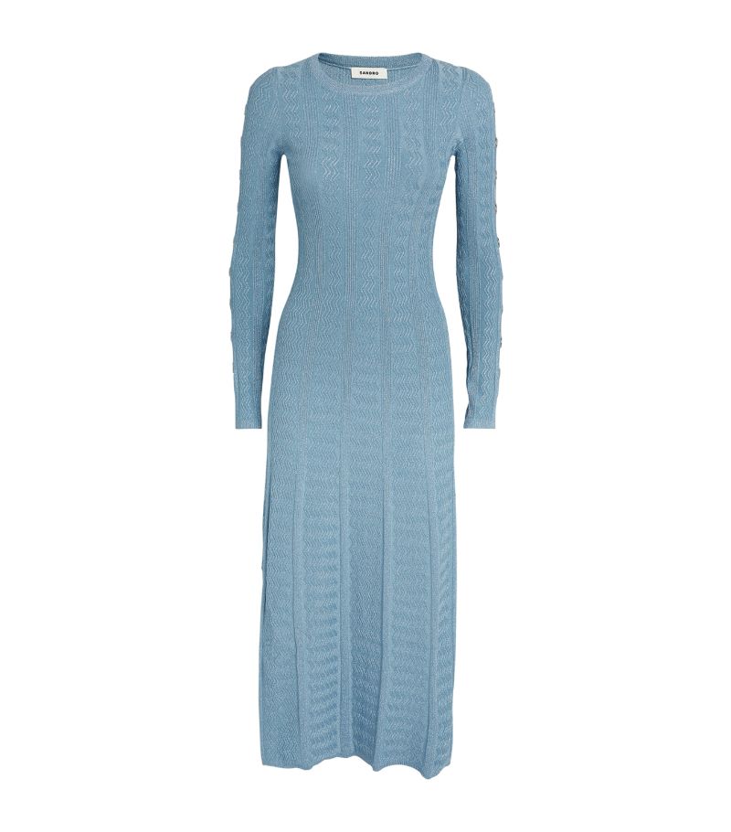 SANDRO Knit Midi Dress