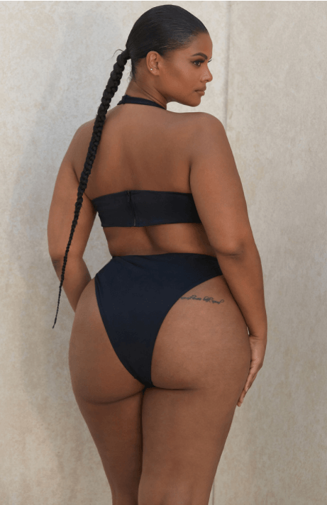 SAVANNAH CROSSOVER HALTER ONE PIECE SWIMSUIT - Black