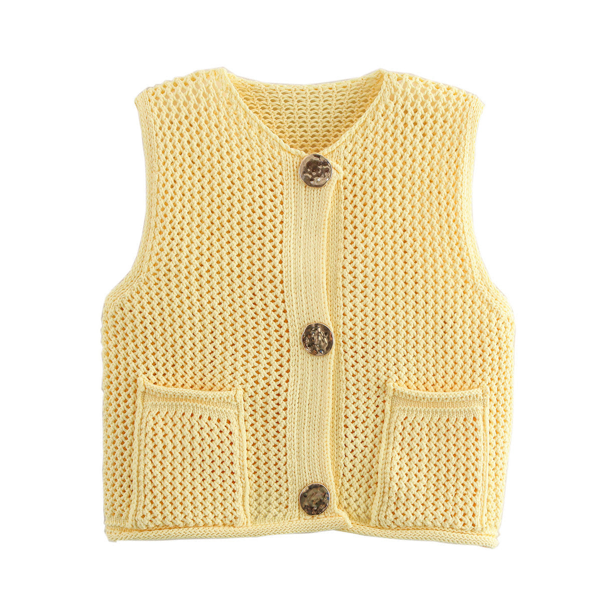 crochet cut-out vest