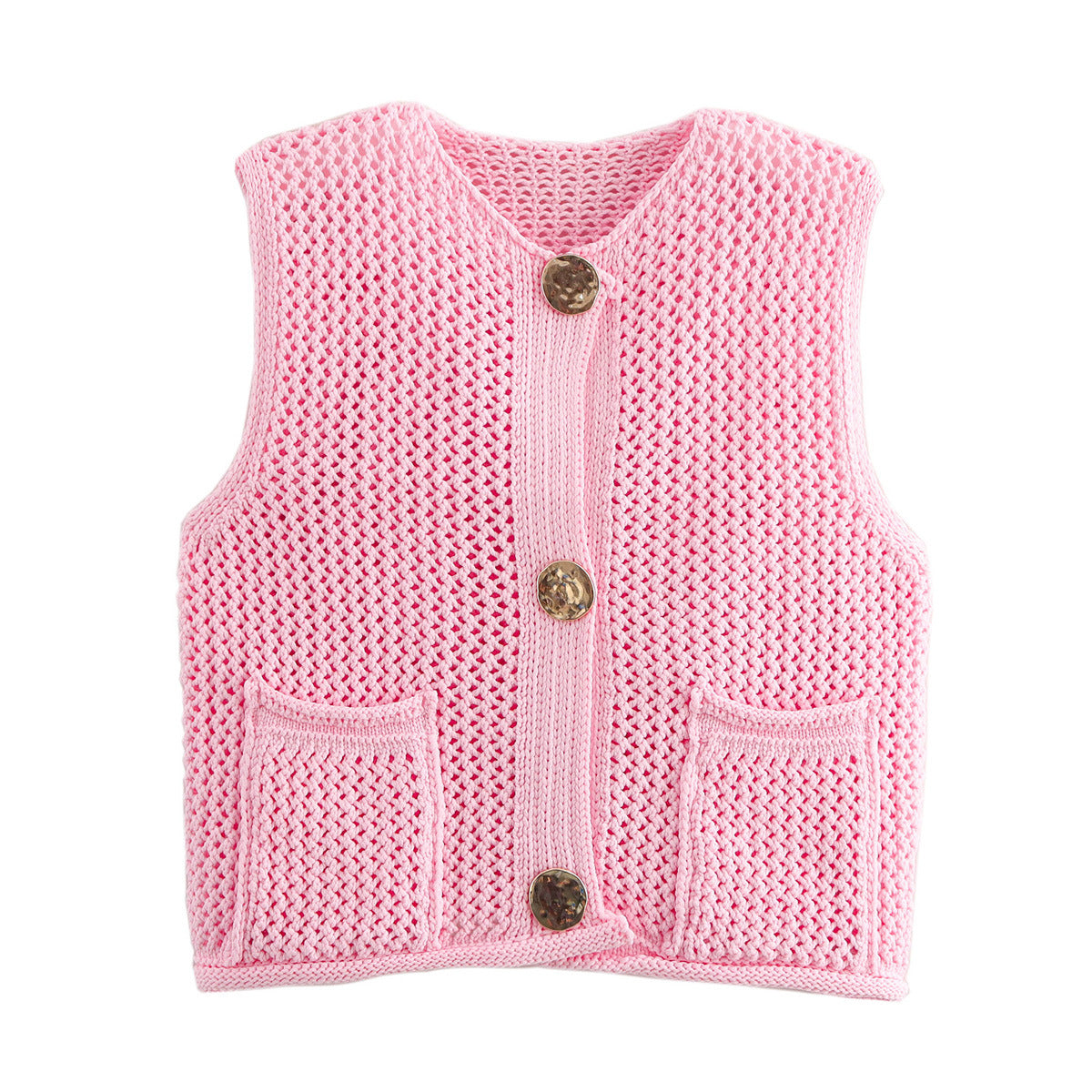 crochet cut-out vest