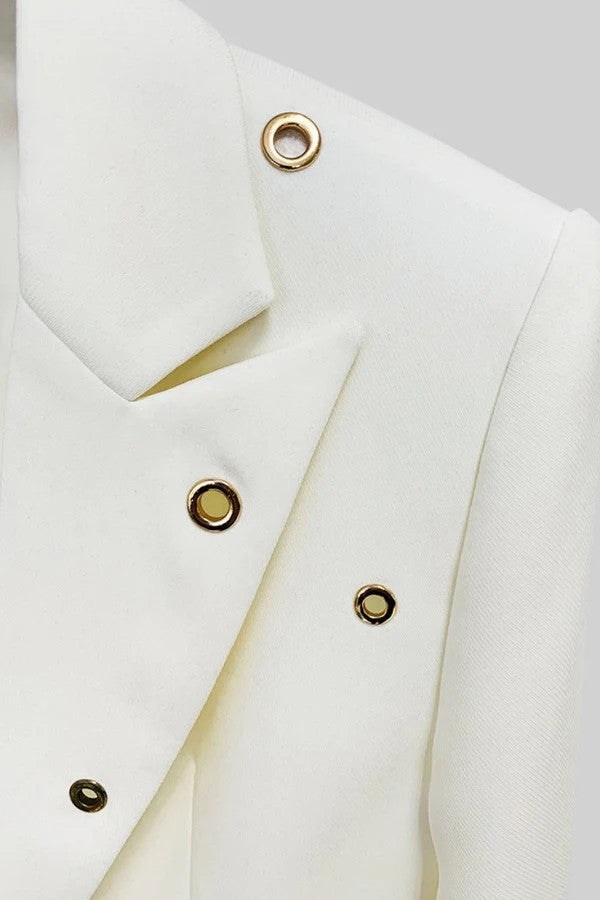 Two Piece Elegant Suit with Metal Details