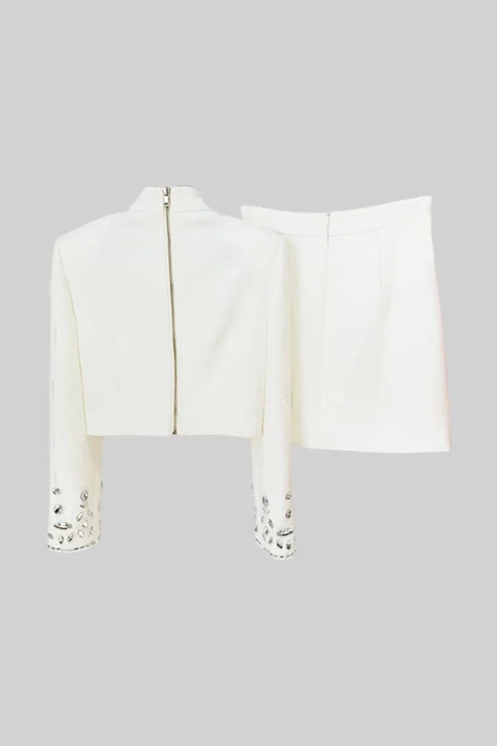 Diamond Embellished Co-Ord with Mini Skirt