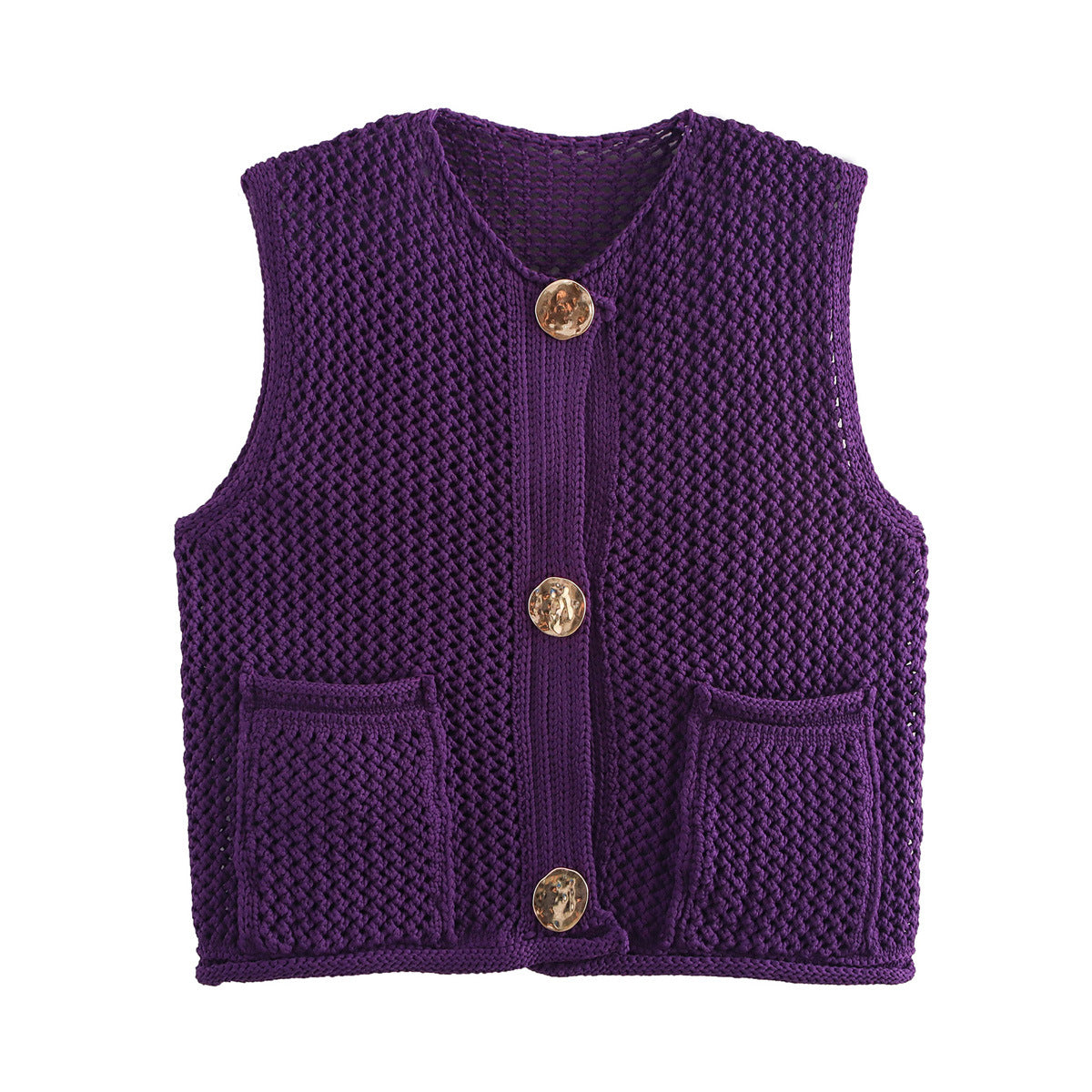 crochet cut-out vest