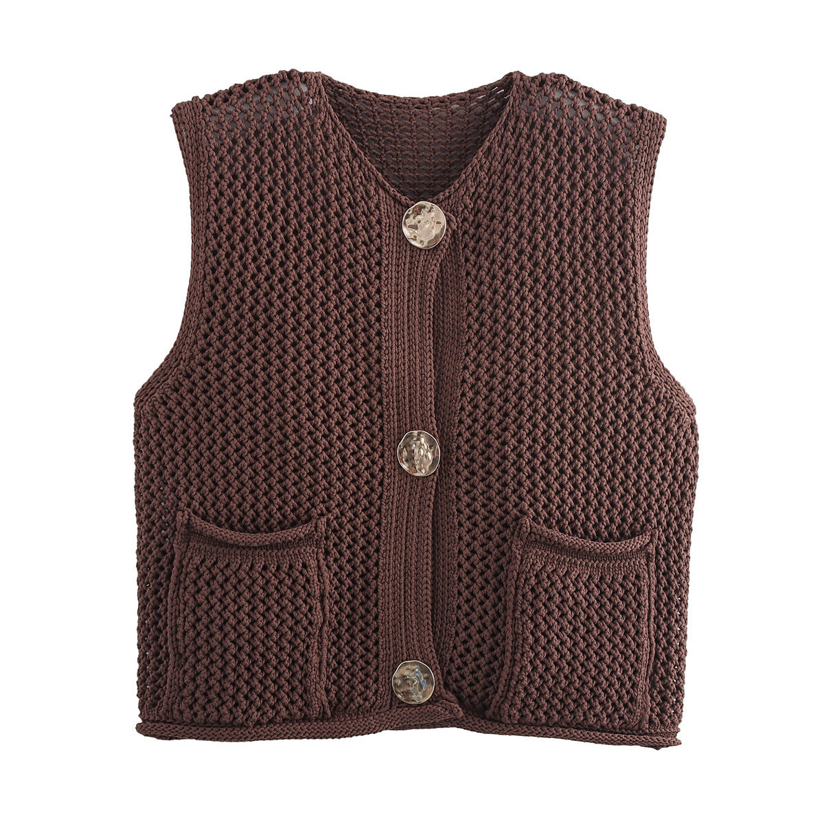 crochet cut-out vest