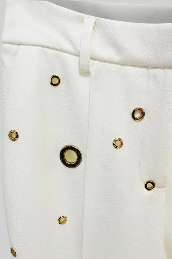 Two Piece Elegant Suit with Metal Details