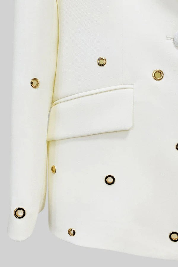 Two Piece Elegant Suit with Metal Details