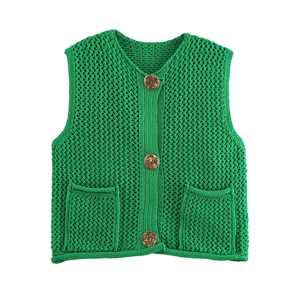 crochet cut-out vest