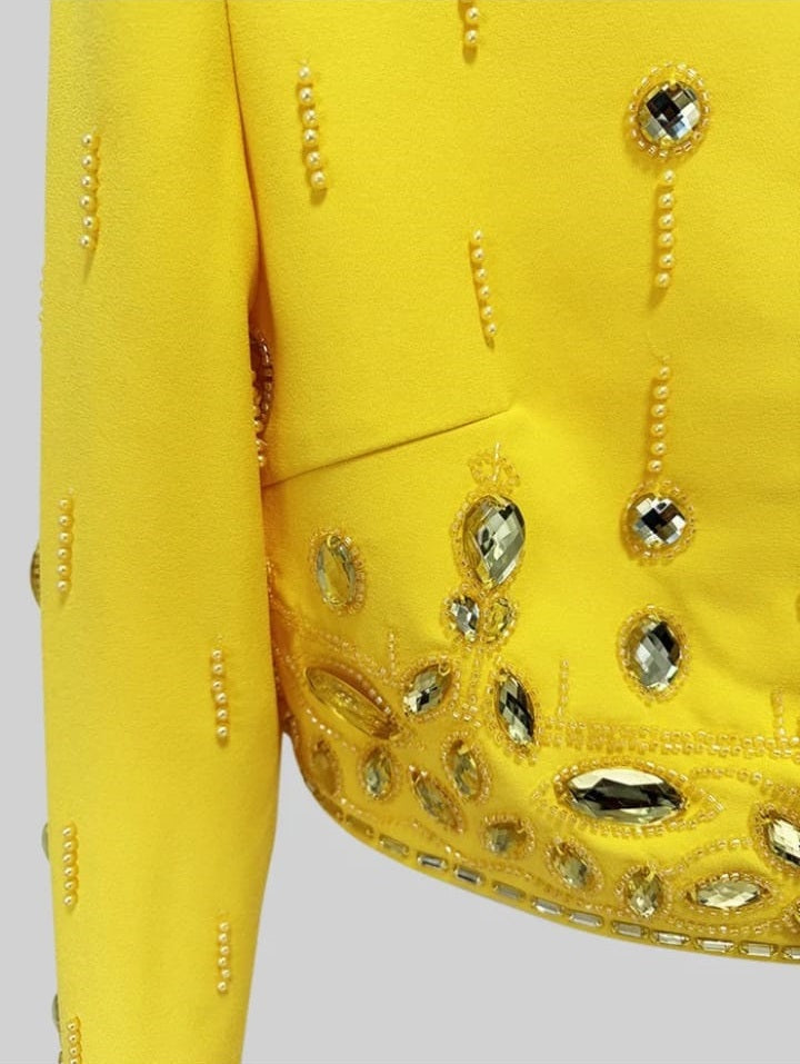 Diamond Embellished Co-Ord with Mini Skirt