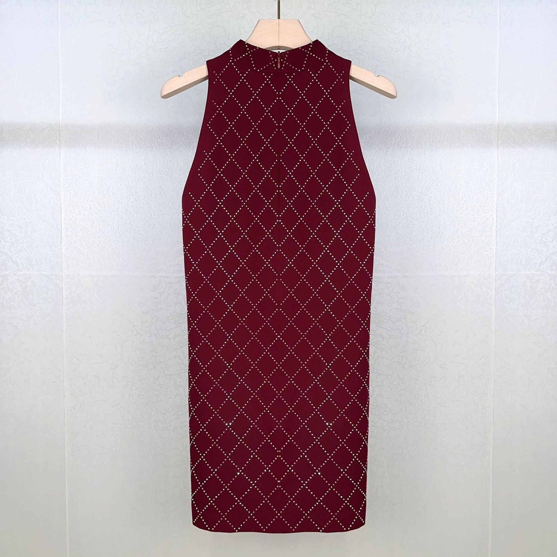 Wind Quilt Hot Diamond Sleeveless Halterneck Dress