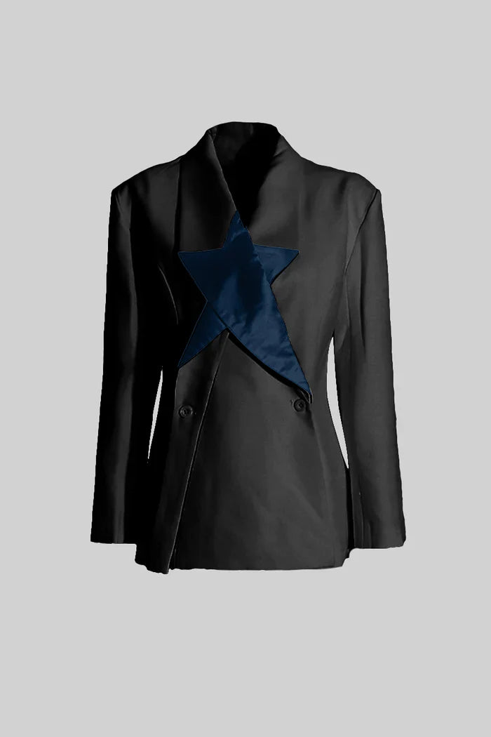 Stellar Double-Breasted Blazer - Black Sale price