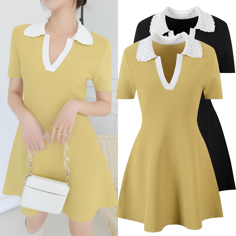 Hepburn style high waist dress