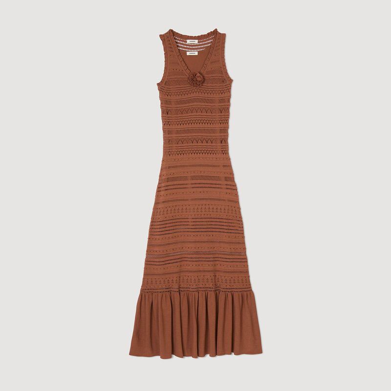 LONG KNIT BROWN DRESS