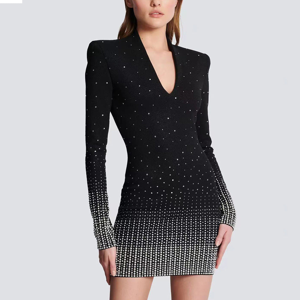 Shiny knitted elastic dress