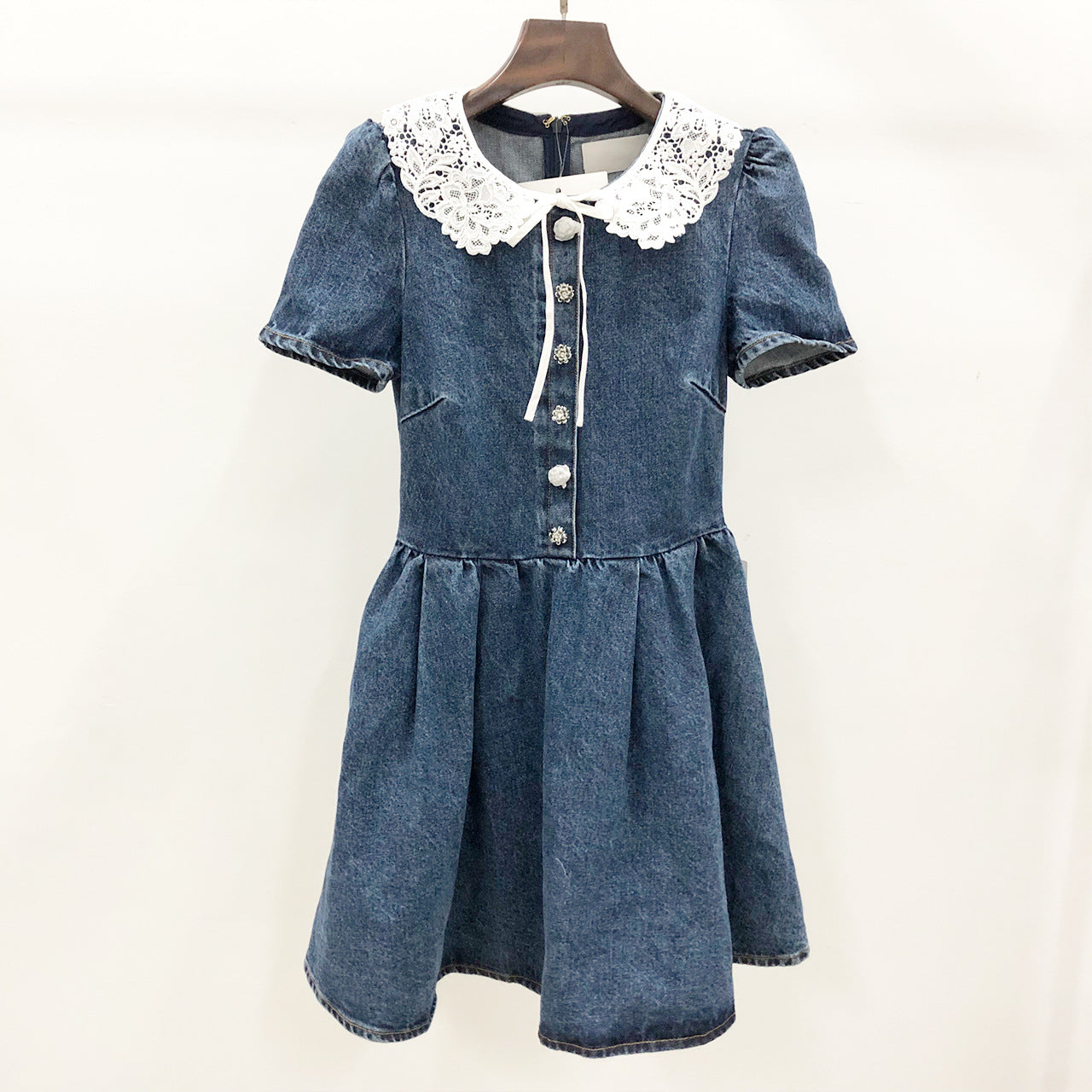Denim Skirt Delicate Doll Collar