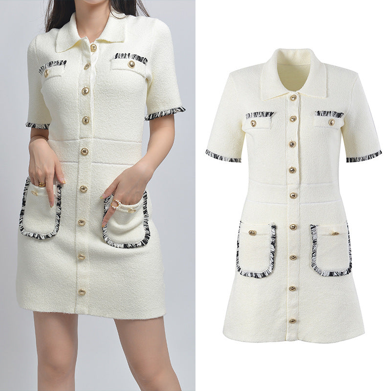 French temperament celebrity thin polo neck skirt